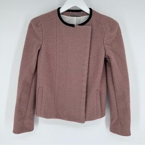 Diane von Furstenberg Emily Dusty Rose Wool Pulled Tweed Jacket